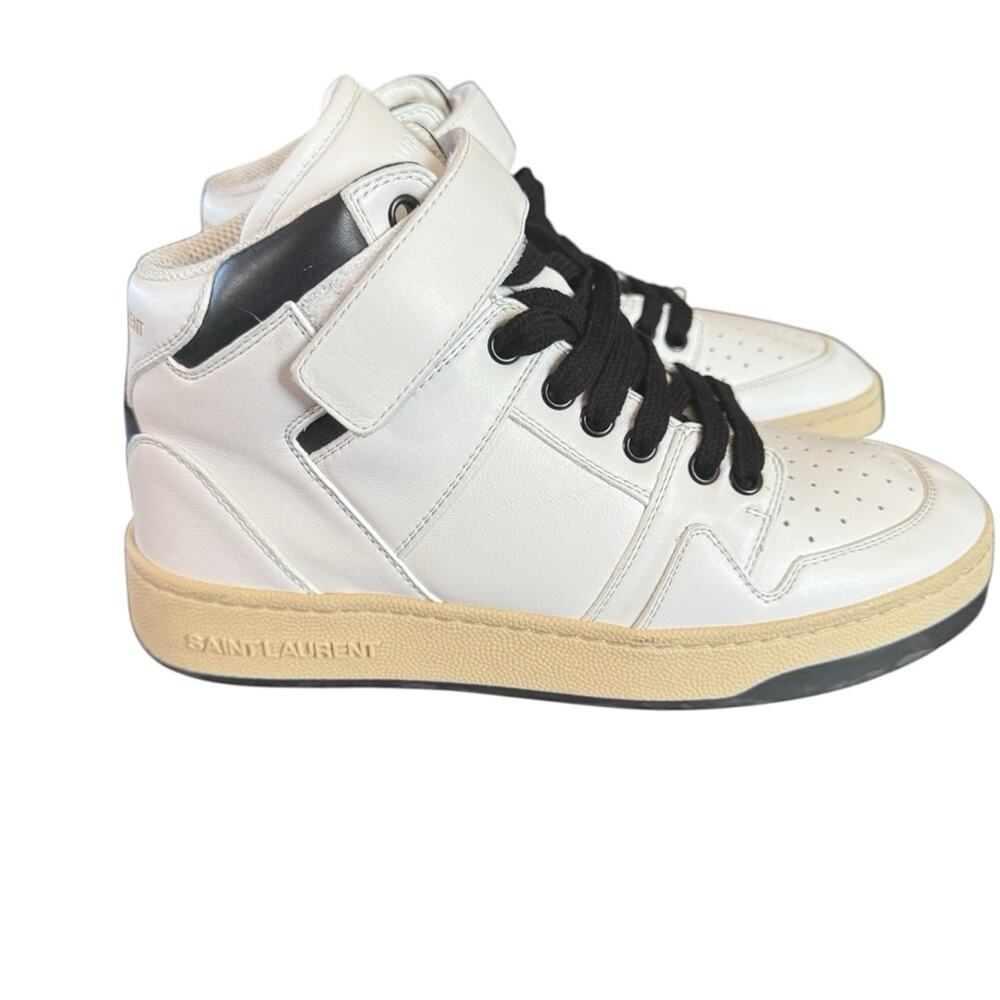 Saint Laurent  Lax Mid-top Leather Lace Up  Sneakers Trainers EU 38 US 8 - Picture 7 of 14